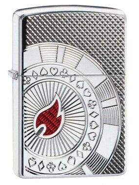 Gorgeous Armor Embossed Poker Chip Zippo Lighter